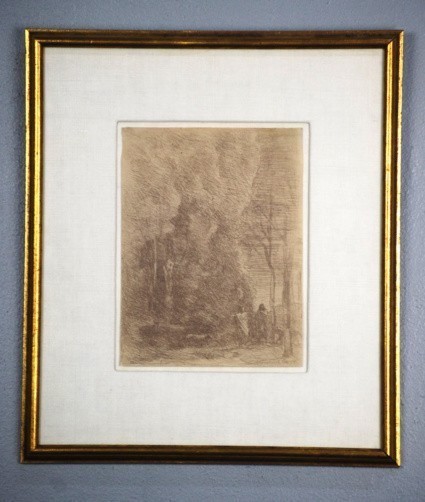 Camille Corot Dante and Virgil (Dante et Virgile), 1858 Framed Etching
