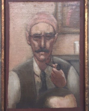 Horace Brodzky Self-Portrait Oil Painting Signed 1956
